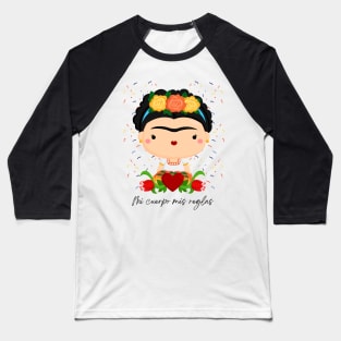 Mi cuerpo mis reglas my body my rules Frida Khalo Baseball T-Shirt